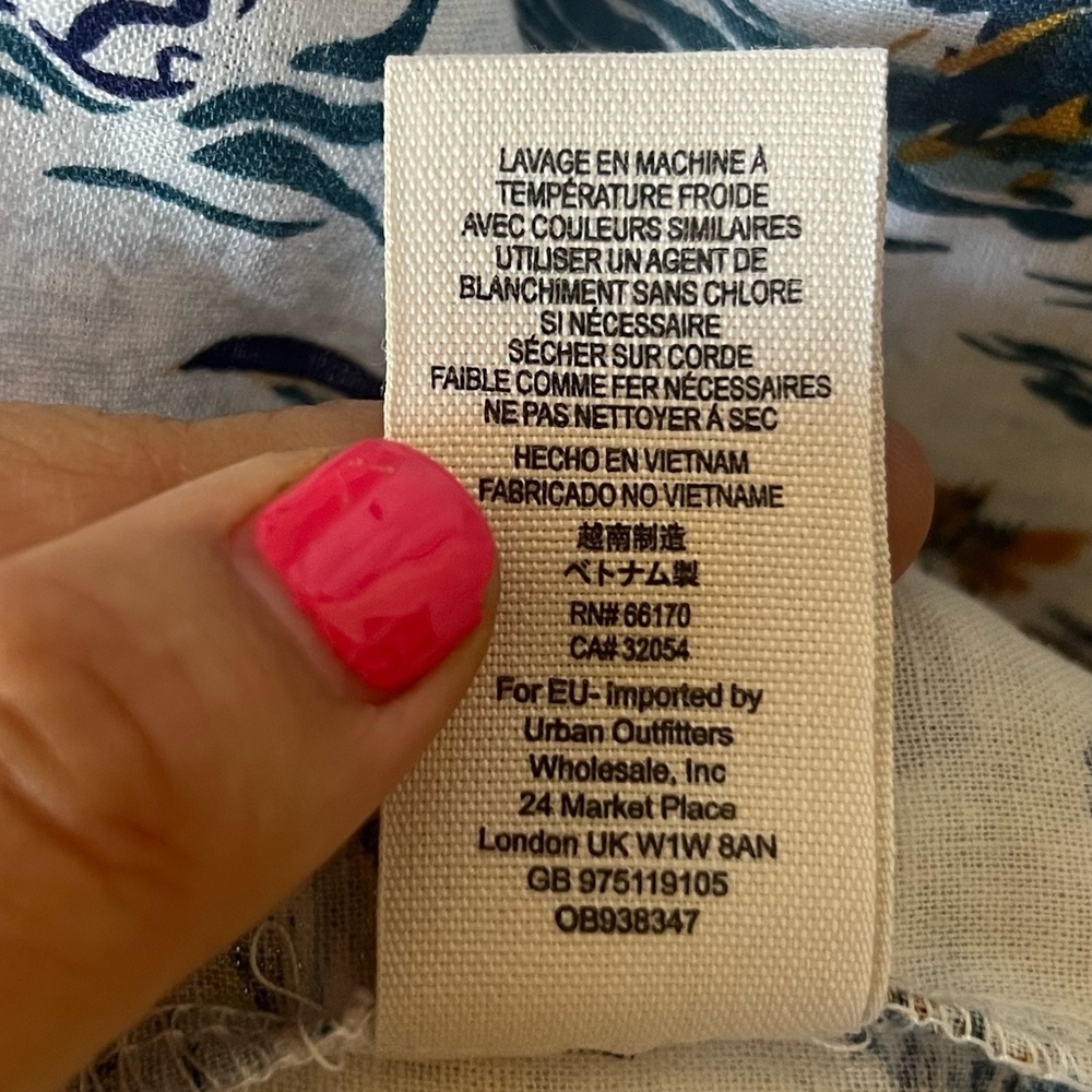 Free People Beach Party Dress, Tropical Linen Vacation Size 6 - Picture 13 of 16